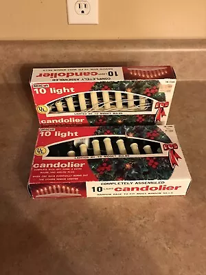 Beacon Vintage 10 Lite Candolier W/Midget Bulbs Original Box Candelabra Plastic • $24.99