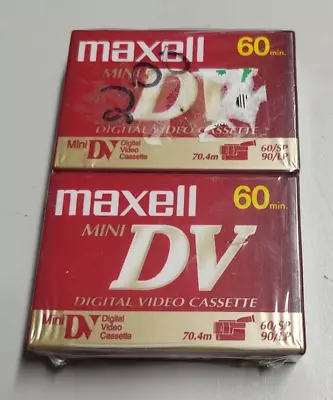 Maxell Mini DV Digital Video Camcorder Cassette Tapes 60 Minutes 2 Pack Blank • $12.95