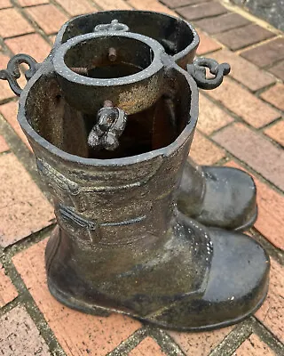 Vintage Cast Iron Santa Boots Christmas Tree Stand 11 1/2” Asis • $380