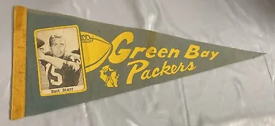 Vintage Bart Starr Photo Pennant Green Bay Packers 19.5” Good Condition! • $1499.99
