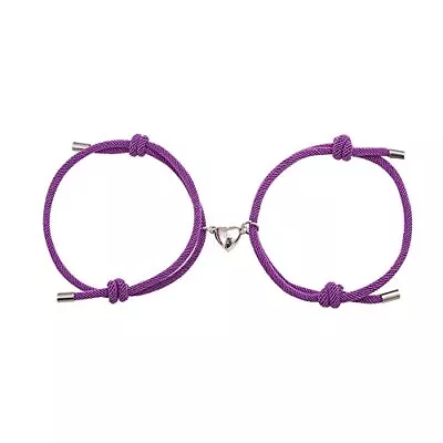 2pcs Magnetic Couple Bracelets For Women Men Sun And Moon Attraction Purple • $11.24