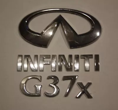 2008-2013 INFINITI G37x G37 X SEDAN 4 DOOR REAR TRUNK DECK LID EMBLEM SET CHROME • $26.99