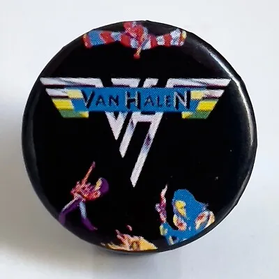 Vintage Early 1980s VAN HALEN Pin 1  Badge Button Eddie David Lee Roth • $8.95