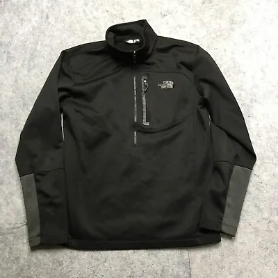 North Face Half Zip Fleece Jacket Mens Medium M Black Performance Layer Pullover • $29.95