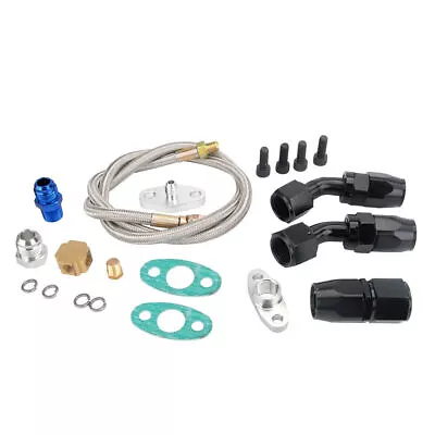 Turbo Charger Oil Drain Return Line Oil Feed Complete Kit Fit T3 T4 GT35 T70 T66 • $32.98