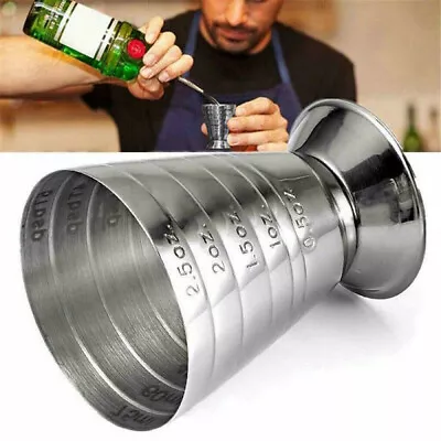 Multifuction Tool Mug Measure 2.5oz Bar Jigger Mixed 75ml Cup Drink Shot Metal • $8.29