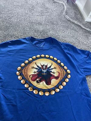 Marvel DR Strange T Shirt Men’s Large Graphic Print Blue Crew Neck Short Sleeve • £3.99