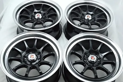 15 Black Wheels Tiburon Yaris Fit Miata Rio Aveo Civic Accord 4x100 4x114.3 Rims • $599