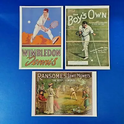 Set Of 3 Repro Advertising Advert Postcards Tennis Themed Wimbledon By Mayfair • £3.76
