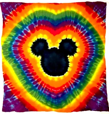 $14 • Buy Tie Dye Rainbow Mickey Bandana Scarf Face Mask XL 28 X28  Hippie HANDMADE 