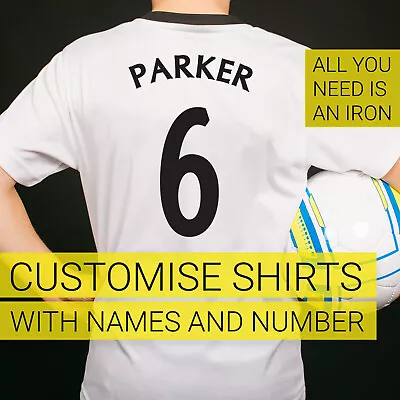 Iron On Decal Of Name And Number To Personalise Your Football Shirts • £45.45