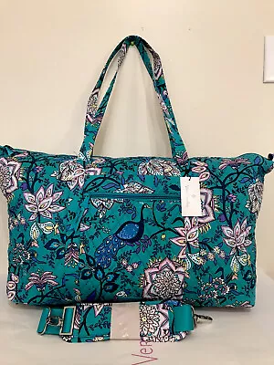 Vera Bradley Deluxe Travel Tote Bag In Peacock Garden NWT • $78.99