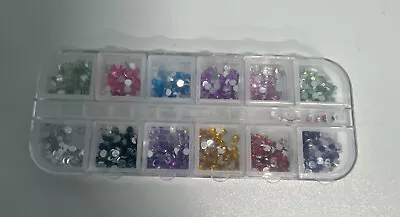 Various Colors Of Nail Art Rhinestones Plastic Storage Case (See Pics For Quanti • $6.98