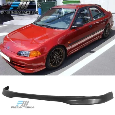 Fits 92-95 Honda Civic Sedan JDM Type R Style PP Front Bumper Lip Spoiler Black • $49.99