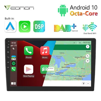 10.1 Inch Android 10 8Core Car Stereo 2 DIN GPS Navi WIFI DSP Rotatable Screen E • $188.06