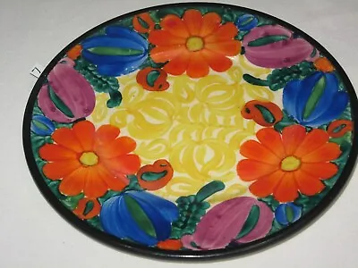 820C Antique J Mrazek Pottery Peasant Art Czechoslovakia 8 1/4  Salad Plate 7of9 • $14