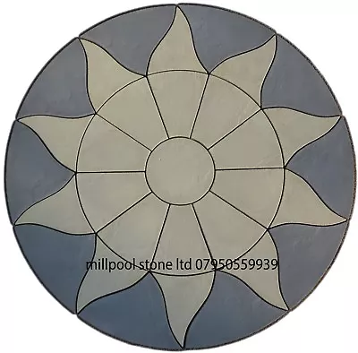 Paving Sun Circle Slabs Stones Garden Patio Flags (1.8m) ( DELIVERY  EXCEPTIONS) • £162