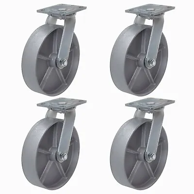 8 X2 Heavy Duty Caster Steel Cast Iron WheelCastersCapacity1500-6000LB • $149.80