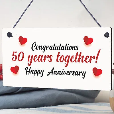 £3.95 • Buy 1st 25th 50th 60th Wedding Anniversary Gift Plaque Anniversary Husband Wife Gift