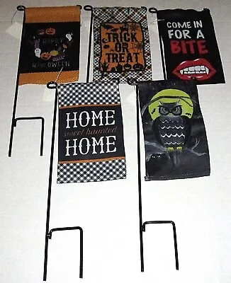 HALLOWEEN MINI GARDEN FLAG AND STAKE Assortment [Your Choice] • $11.69