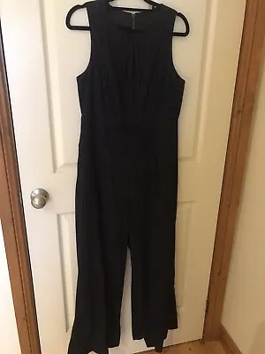 $65 • Buy Cue Pinstripe Jumpsuit Playsuit Size 10
