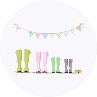 £2.99 • Buy 24 X 40mm Round 'Spotty Wellies' Stickers (SK00055359)