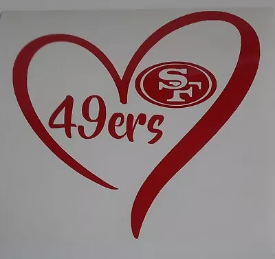 SF 49ers Heart Love Decal Car Truck Window  • $4.99