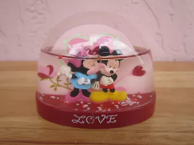 Disney Mickey & Minnie Mouse LOVE Snow Dome Water Globe Happy Valentine’s Day • $16.55