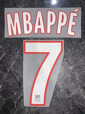 #7 Mbappe Name Number Set For Psg France 2019/2020 Jersey • $24.99