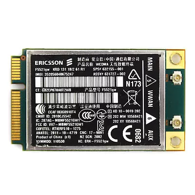 HP Hs2340 Ericsson F5521GW HSPA+ EDGE GPRS 21M 3G WWAN Card 632155-001 Unlocked • £16.56