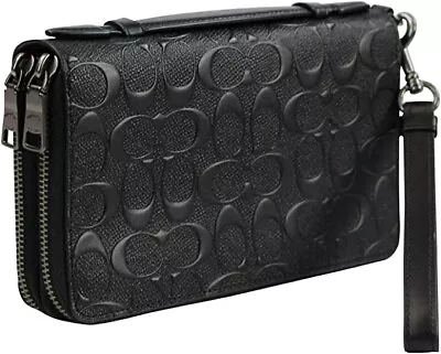 Coach Double Zip Travel Organiser Wallet In Signature Embossed Leather • $320