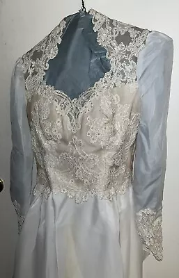 80’s Couture House Of Bianchi Boston Wedding Dress. Lace Victorian 1982 XS • $85.57