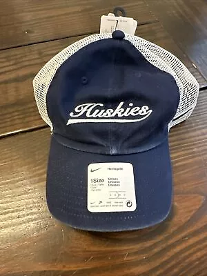 Nike Mesh Snapback Uconn University Of Connecticut Baseball Hat Trucker Huskies • $19.99