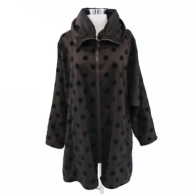 Mycra Pac Jacket Coat Womens 1 S/M Reversible Brown Black Polka Dots Travel Rain • $129.90