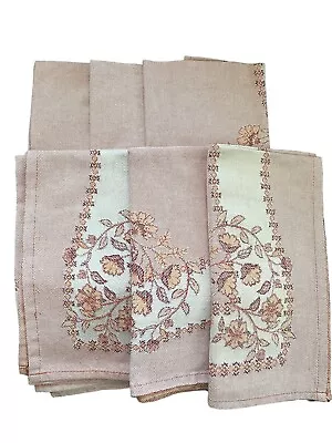 6 Vent Du Sud Floral Edge French Country 21” Napkins Cotton France Country • $29.95