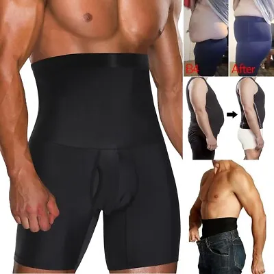 Men High Waist Tummy Control Shapewear Slim Body Shaper Compression Boxer Shorts • $14.79