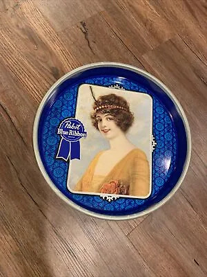 Pabst Blue Ribbon Beer Flapper Girl 13 In Advertising Tray Woman Vintage • $20.66