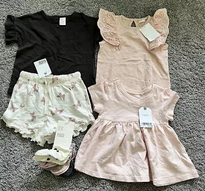 Bnwt New Baby Girl Summer Bundle 9-12 Next H&m Pink Dress Outfit Socks Top (#42) • £11.99