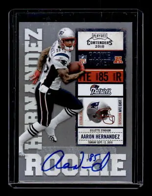 2010 Playoff Contenders #101 Aaron Hernandez RC Auto - ROOKIE CARD • $220