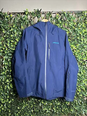 Patagonia Piolet Gore-Tex Jacket Womens Medium Blue Hooded Waterproof Shell • $75