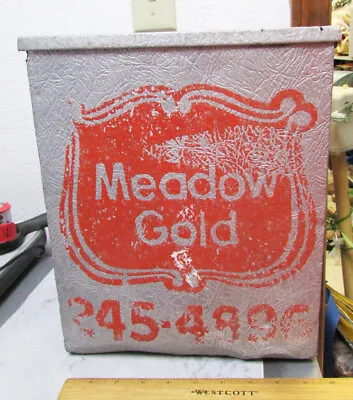 Vintage Meadow Gold Home Delivery Porch Insulated Milk Bottle Box Home Decor • $174.99