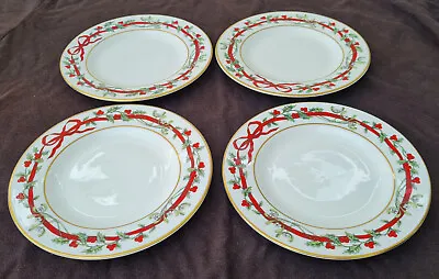 £47.99 • Buy Royal Worcester Holly Ribbons - 16cm Plates (x4) - Christmas (b)