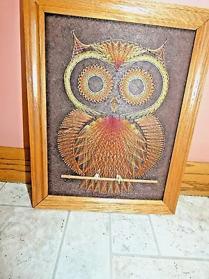 Vintage Mid Centuiry Owl String Art Framed 14  X 11  • $15.99