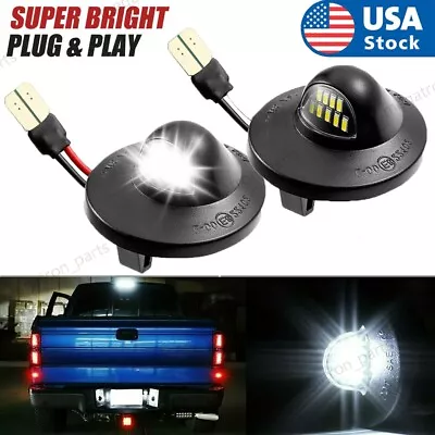 $9.99 • Buy 2X LED License Plate Light Rear Bumper Tag Assembly Lamp For Ford F150 F250 F350