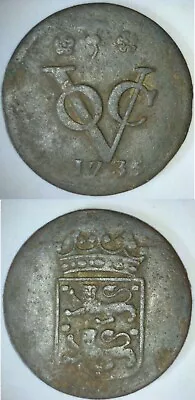 1735 WEST FRIESLAND VOC Duit Dutch Netherlands Colonial Coin New York Penny NL15 • $19.95