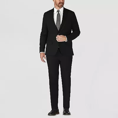 Haggar H26 Men's Big & Tall Tailored Fit Premium Stretch Suit Jacket - Black 44R • $33.99