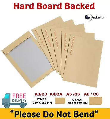 Hard Back Envelopes Please Do Not Bend Manilla Brown Envelopes A6 C6 C5 A5 A4 A3 • £35.99