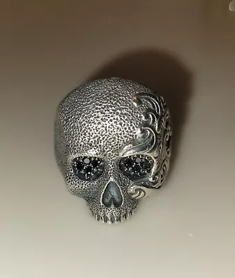 David Yurman Black Diamond Skull Ring - Silver 925 - Size 10 - Great Condition  • $660