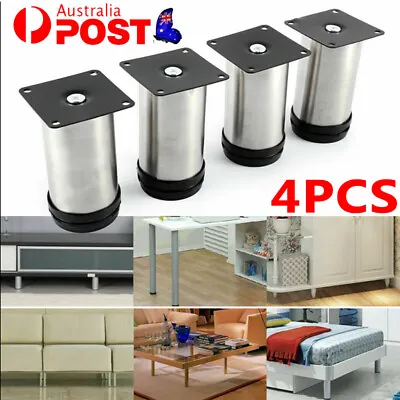 $20.66 • Buy 4PCS Adjustable Metal Furniture Legs Cabinet Sofa Kitchen Bed Couch Leg Feet AU
