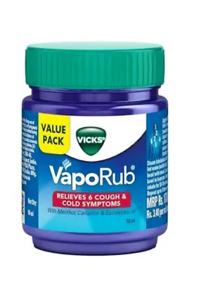 Vicks Vaporub Vaporize Headache Cough Cold Blocked Nose Nasal Congestion 50 Ml • $21.71